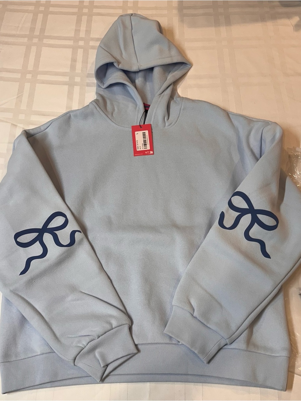 🏷️ NWT Supreme x Earth/Ribbon Bow Hoodie - Light Blue (Size L)